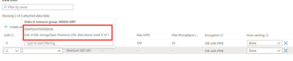 Taking Disk Snapshot In Azure